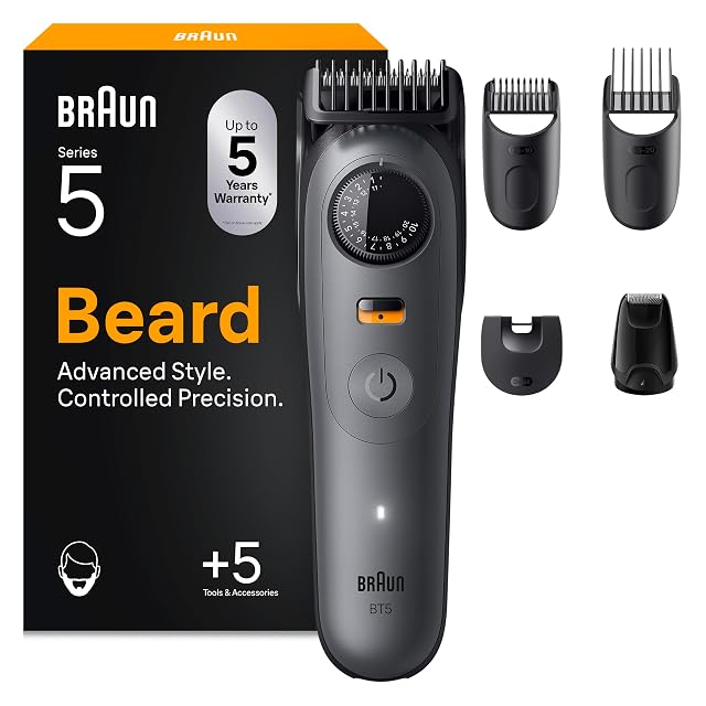 Regolabarba Braun Series 5 BT5525 con rotella di precisione e accessori per lo styling