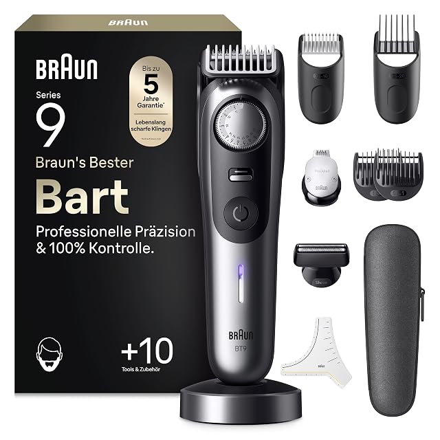 Regolabarba Braun Series 9 BT9545 cromato con ProBlade e testina di rasatura di precisione