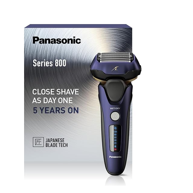 Rasoio a lamina Panasonic ES-LV67 Series 800 blu notte con testina a cinque lame