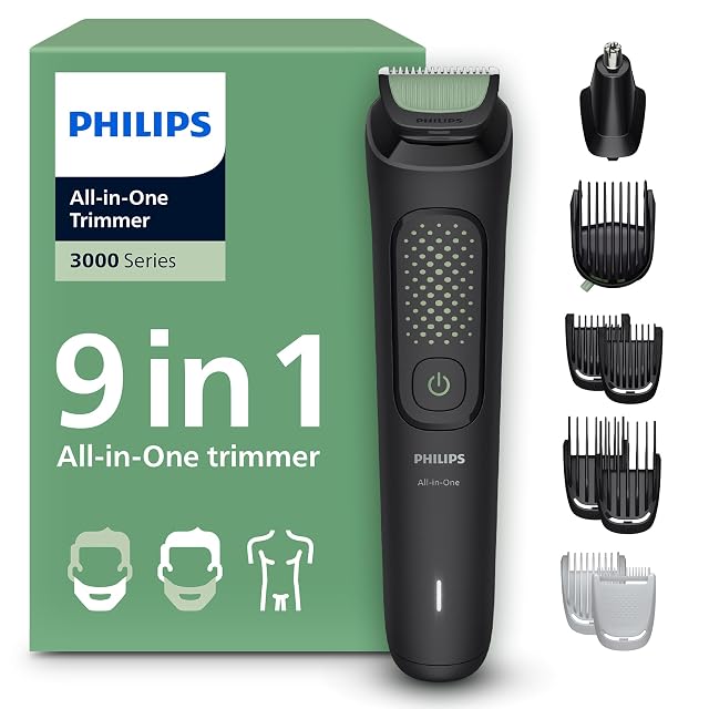 Rifinitore multifunzione Philips Multigroom 3000 MG3946 da nove pezzi con accessorio per il naso