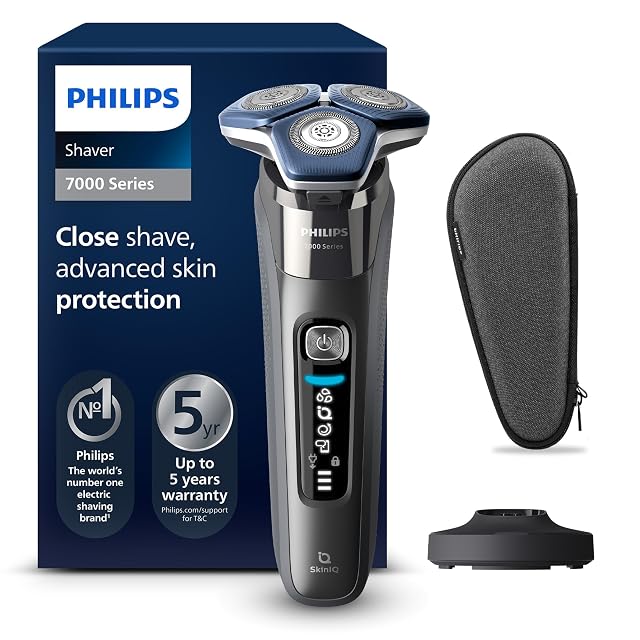 Rasoio rotante Philips Shaver Series 7000 S7887 con supporto di ricarica e custodia da viaggio