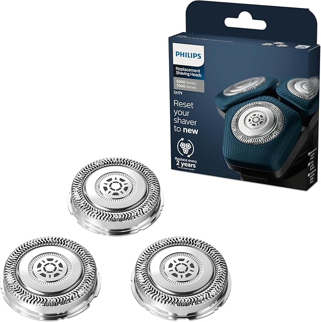 Testine di ricambio Philips SH71/50 in acciaio inossidabile, confezione da tre