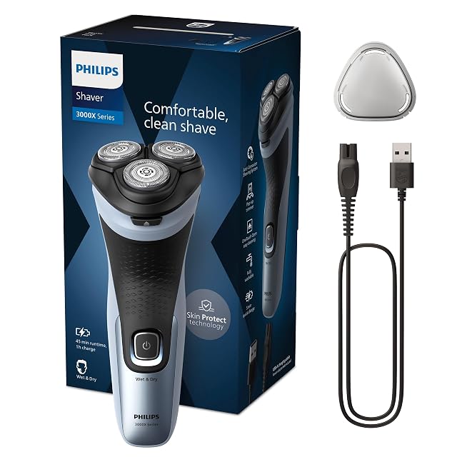 Rasoio rotante Philips Shaver Series 3000X X3053 azzurro