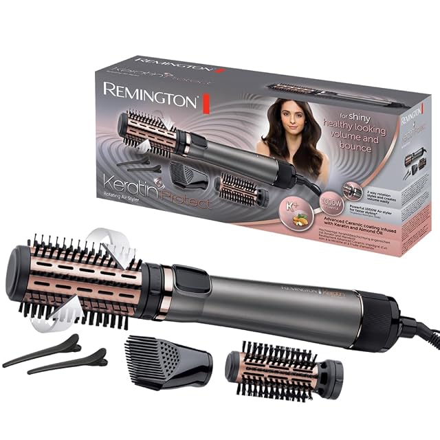 Spazzola ad aria calda rotante Remington AS8811 Keratin Protect con due teste tonde