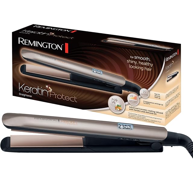 Piastra per capelli Remington S8540 Keratin con display LCD e piastre da 110 mm